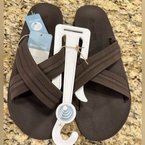 High Tide brown faux leather slipper on sandals Size 10